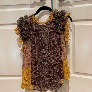 Short sleeve ulla Johnson blouse size 2